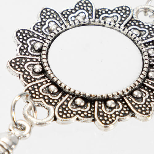 Spilla rotonda - spilla da balia con ciondolo a nappina per sublimazione