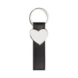 Portachiavi in pelle e metallo per la sublimazione – cuore - nero