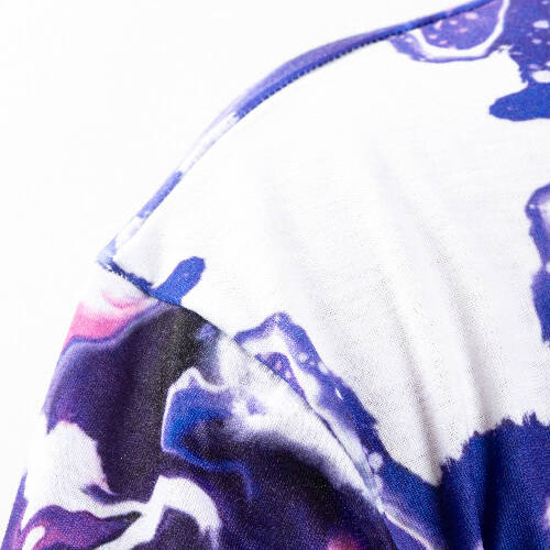 T-shirt Cotton-Like Bleached Bloom Blue per sublimazione