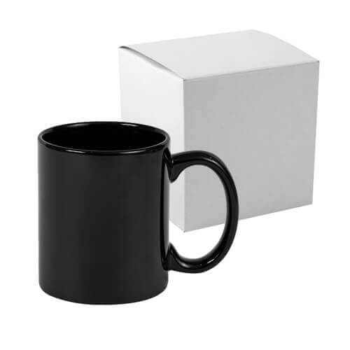 Tazza Full Color nero, lucido, con la scatola Termostampa
