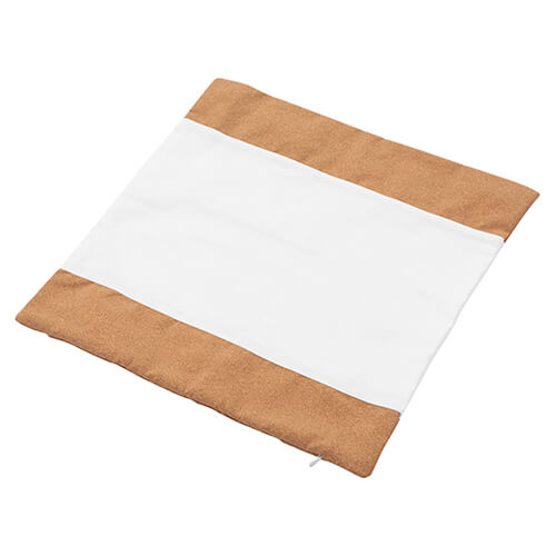 Una federa di lino con due strisce di sughero per la sublimazione