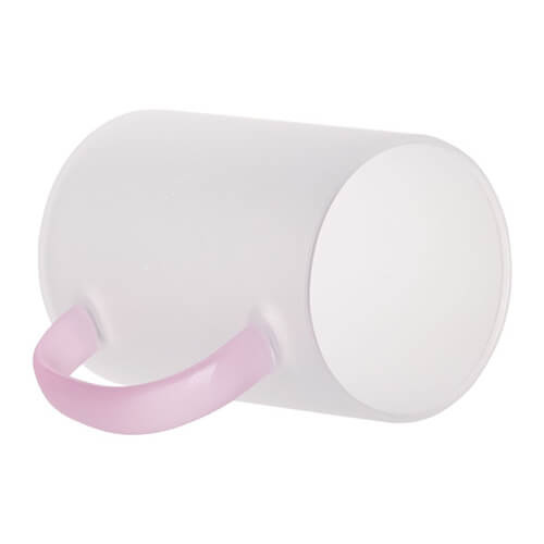 Vetro smerigliato da 360 ml con manico rosa per sublimazione