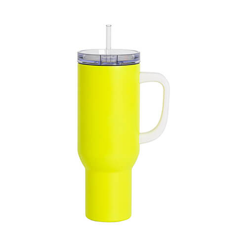 Tazza da viaggio in acciaio inossidabile da 1200 ml per sublimazione - giallo neon opaco