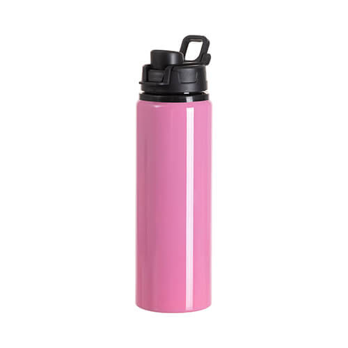 Borraccia in alluminio da 750 ml con coperchio in plastica e manico a sublimazione - rosa scuro