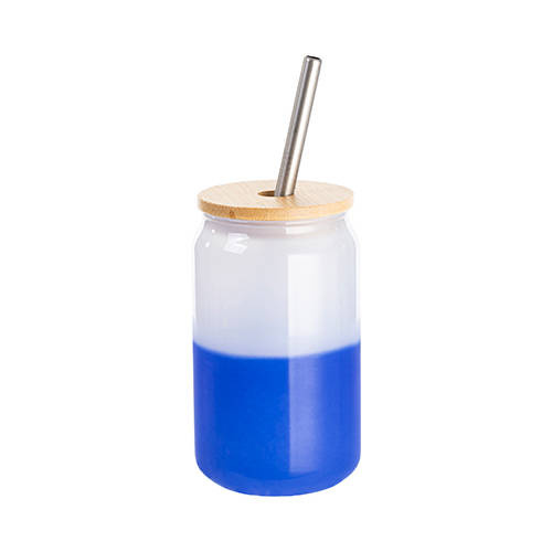 Un bicchiere da 400 ml che cambia colore se esposto al freddo per sublimazione - blu