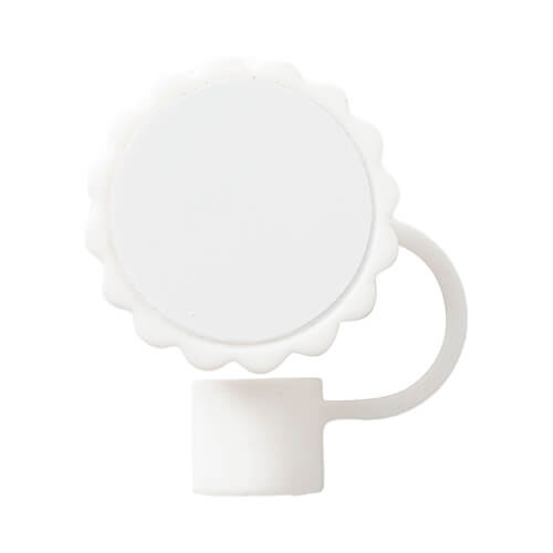 Copertura in cannuccia in silicone Ø 1 cm per sublimazione - fiore bianco