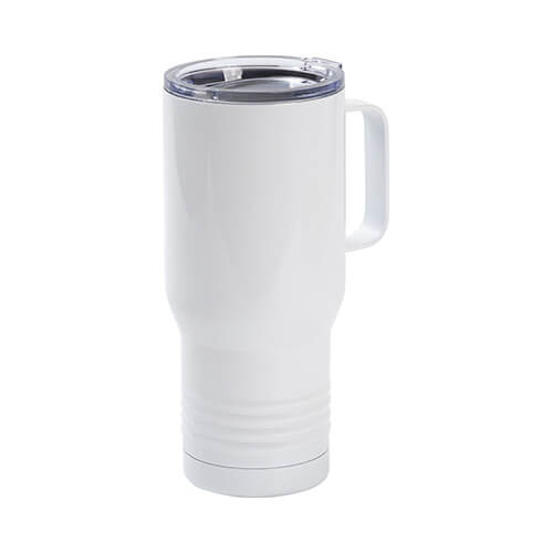 Tazza da 650 ml in acciaio inossidabile con manico per sublimazione - bianco