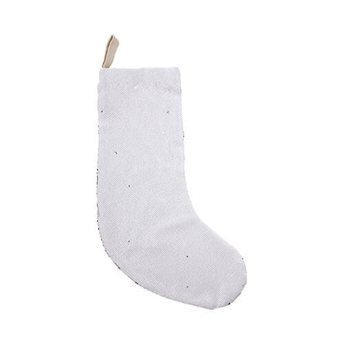 Calza di Natale con paillettes per sublimazione - bianco