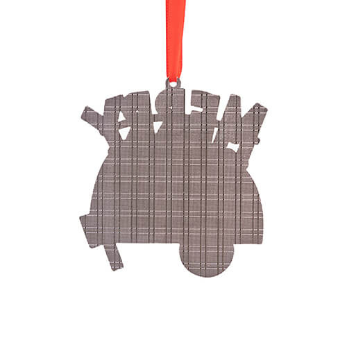 Ciondolo albero di Natale in metallo per sublimazione - camping Merry Christmas