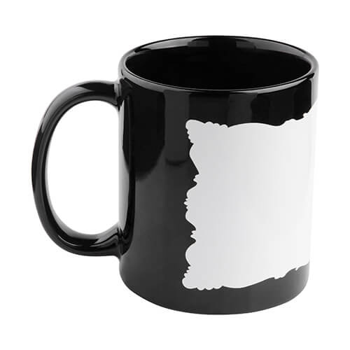 Tazza 330 ml con cornice per sublimazione - nero