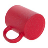 Tazza magica 330 ml rosso, opaca con glitter per sublimazione con una scatola di cartone