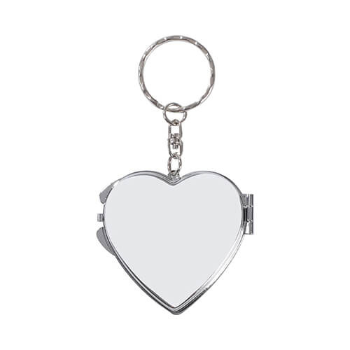 Portachiavi con specchio a sublimazione chiudibile a chiave - cuore