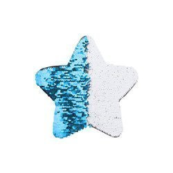 Patch paillettes stella  bicolore da sublimare - celeste 18 x 18