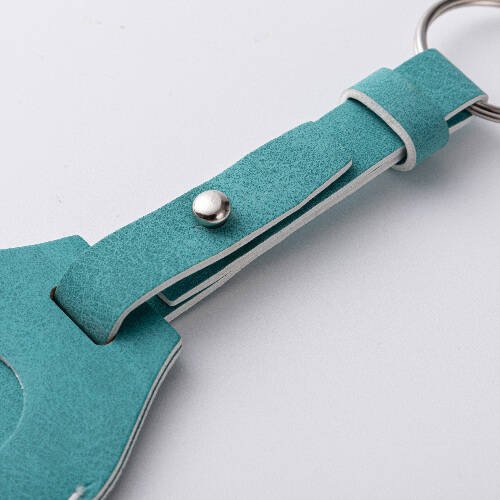 Portachiavi in pelle con cintura / custodia AirTag per sublimazione - verde
