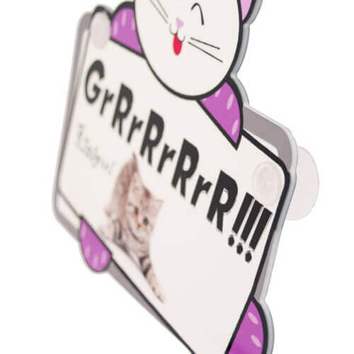 Targhetta in plastica con ventose - gatto - per sublimazione