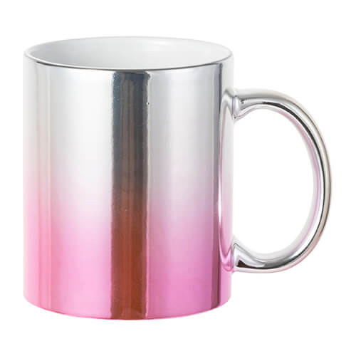 Tazza placcata da 330 ml per sublimazione - sfumatura argento-rosa
