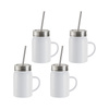 Set di 4 tazze Mason Jar 500 ml in metallo da stampare