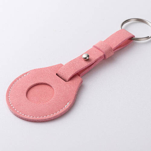 Portachiavi in pelle con cintura / custodia AirTag per sublimazione - rosa