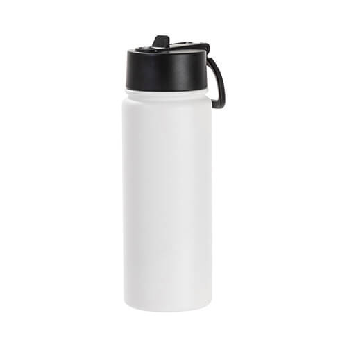 Borraccia - Bottiglia per bevande da 550 ml con manico pieghevole per sublimazione - bianco opaco