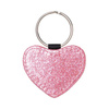 Portachiavi in pelle con glitter per sublimazione - cuore rosa