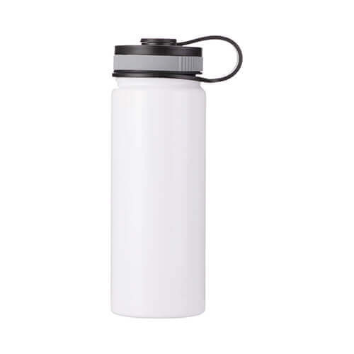 Thermos in acciaio inossidabile 550 ml con tappo avvitabile in bambù da sublimare - bianco