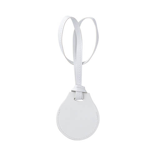 Etichetta in pelle con tracolla / custodia AirTag per sublimazione - bianco