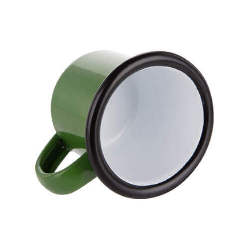 Tazza smaltato 100 ml con bordo nero Sublimazione Termostampa - verde