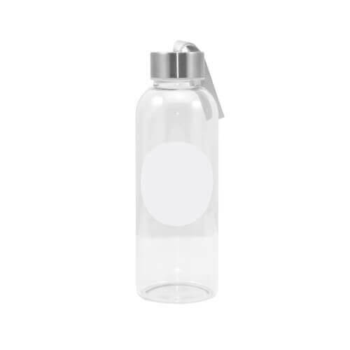 Borraccia di vetro da 420 ml con cornice rotonda - Stampa sublimatica a trasferimento termico