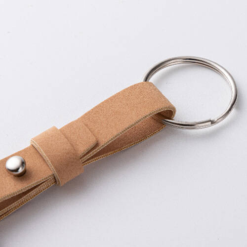 Portachiavi in pelle con cintura / custodia AirTag per sublimazione - Marrone