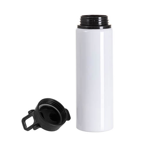 Borraccia in alluminio da 750 ml con coperchio in plastica e manico a sublimazione - bianco