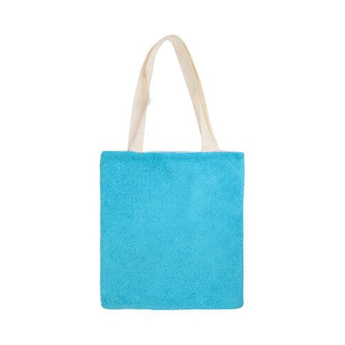 Sacchetto di peluche 34 x 37 cm per sublimazione - bianco e cielo blu