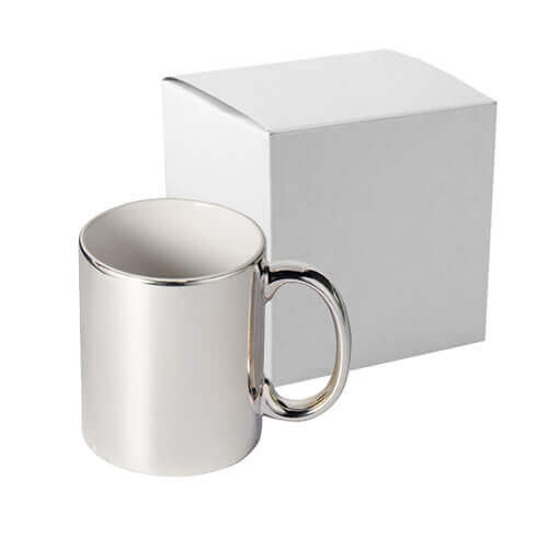 Tazza 330 ml per sublimazione con scatola di cartone - argento