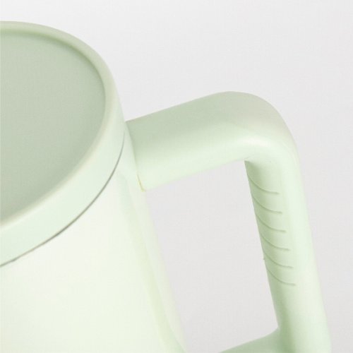 Tazza da viaggio in acciaio inox da 1200 ml con manico e cannuccia - verde chiaro