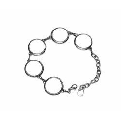 Bracciale con 5 piastrine circolari stampabili per stampa sublimatica   a trasferimento termico