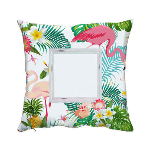 Federa in raso bicolore 50 x 50 cm per sublimazione - Flamingo