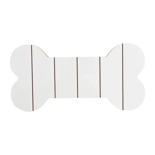 Portafoto in MDF a forma di osso, a righe, 25,4 x 12,7 cm