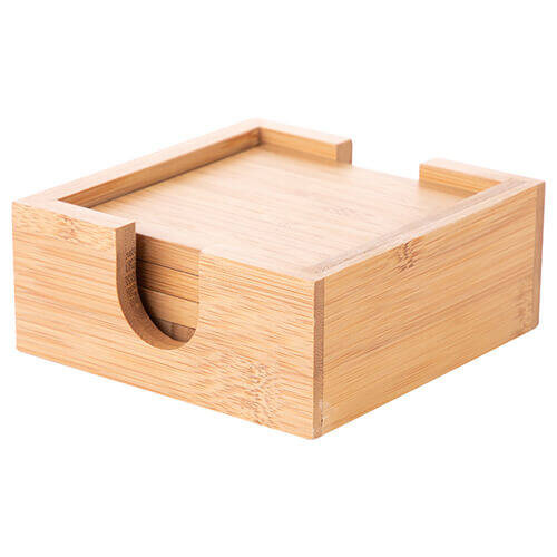 Set di 4 sottobicchieri per tazza in bambù per sublimazione - quadrati