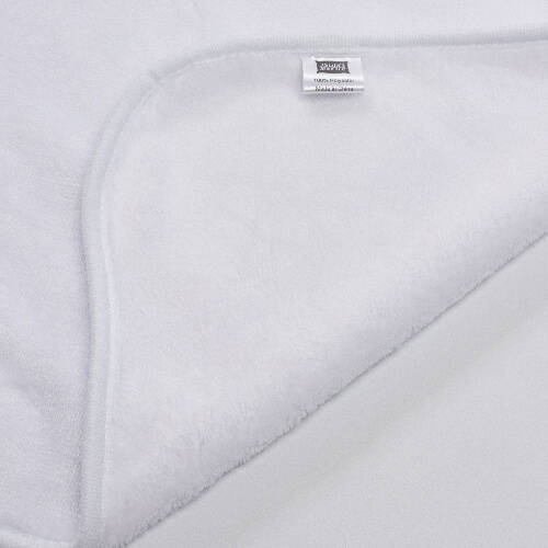 Coperta Minky con cappuccio 150 x 130 cm per sublimazione - bianca