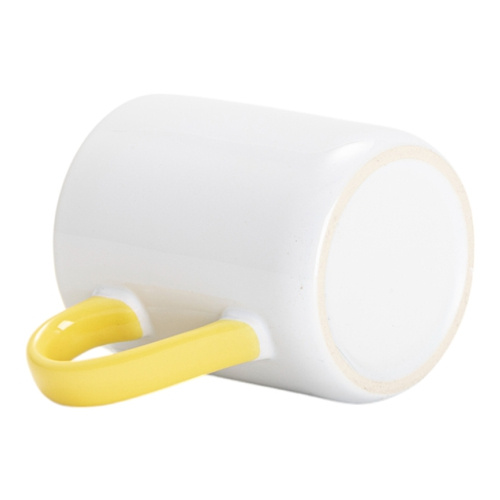 Tazza da 325 ml per sublimazione - con interno e manico gialli