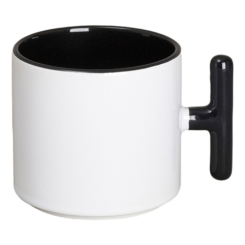 Tazza da 270 ml con manico a T per sublimazione - nero