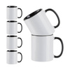 Set di 6 bicchieri A+ da 330 ml con interno nero e manico per sublimazione
