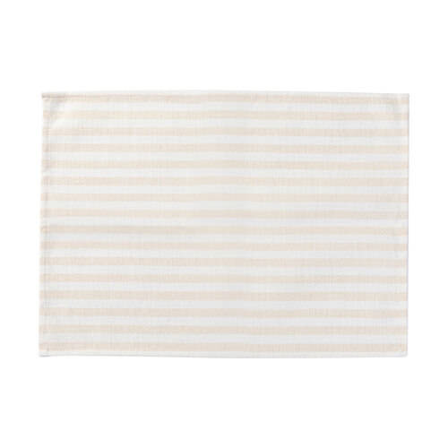 Tovaglietta in tela 50 x 35,5 cm crema con strisce giallo per sublimazione