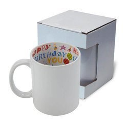 Tazza 330 ml con l’interno Happy Birthday con la scatola Sublimazione Termostampa