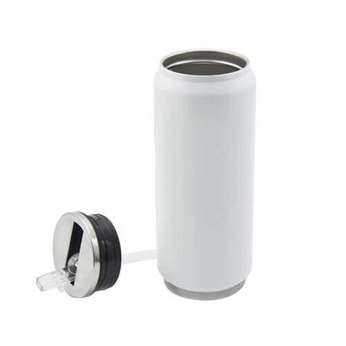 Borraccia - lattina da 350 ml con cannuccia - Stampa sublimatica a trasferimento termico