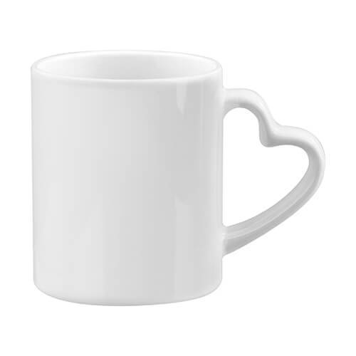 Mug da 300 ml con manico a forma di cuore per sublimazione
