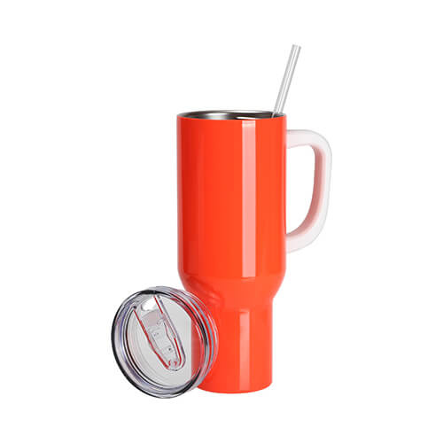 Tazza da viaggio in acciaio inossidabile da 1200 ml per sublimazione - arancione neon