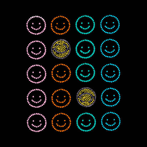 Foglio con zirconi per trasferimento termico - 20 sorrisi