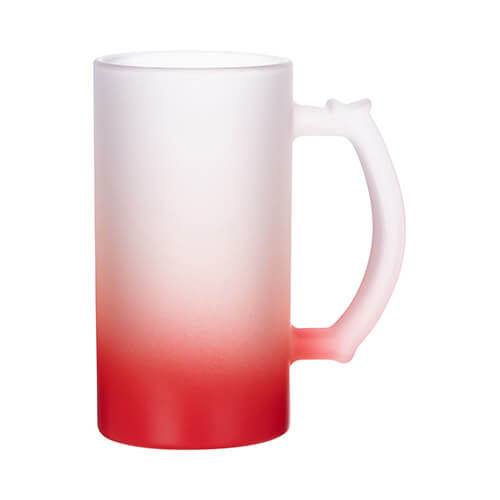 Tazza da 470 ml in vetro smerigliato per sublimazione - sfumatura rosso