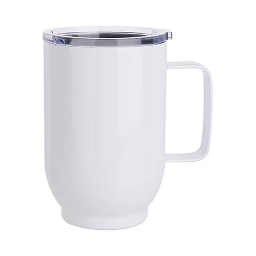 Tazza alta in metallo da 500 ml per caffè a sublimazione - bianca