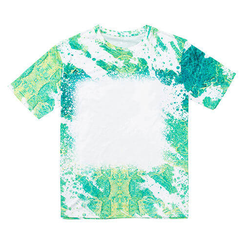 T-shirt Cotton-Like Bleached Leopard Summer Green per sublimazione